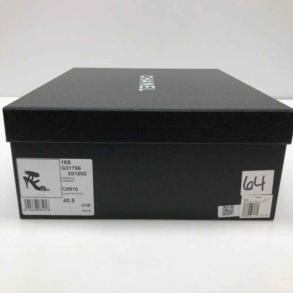 Authentic Chanel Gift Shoe Box Black Empty Storage Rectangle Medium 4.5x12x10